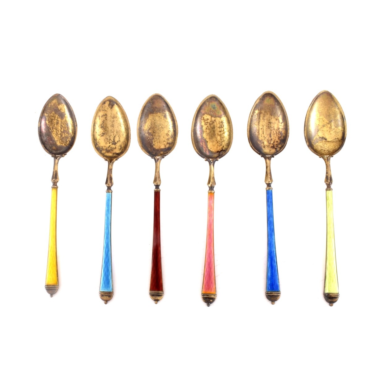 Enamel Sterling Demitasse Spoons
