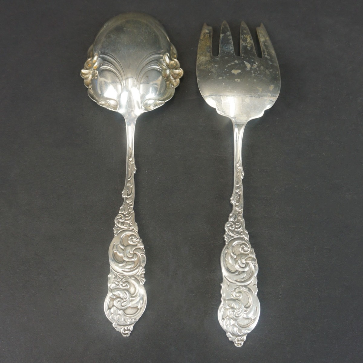 Amiston Sterling Serving Fork and Spoon