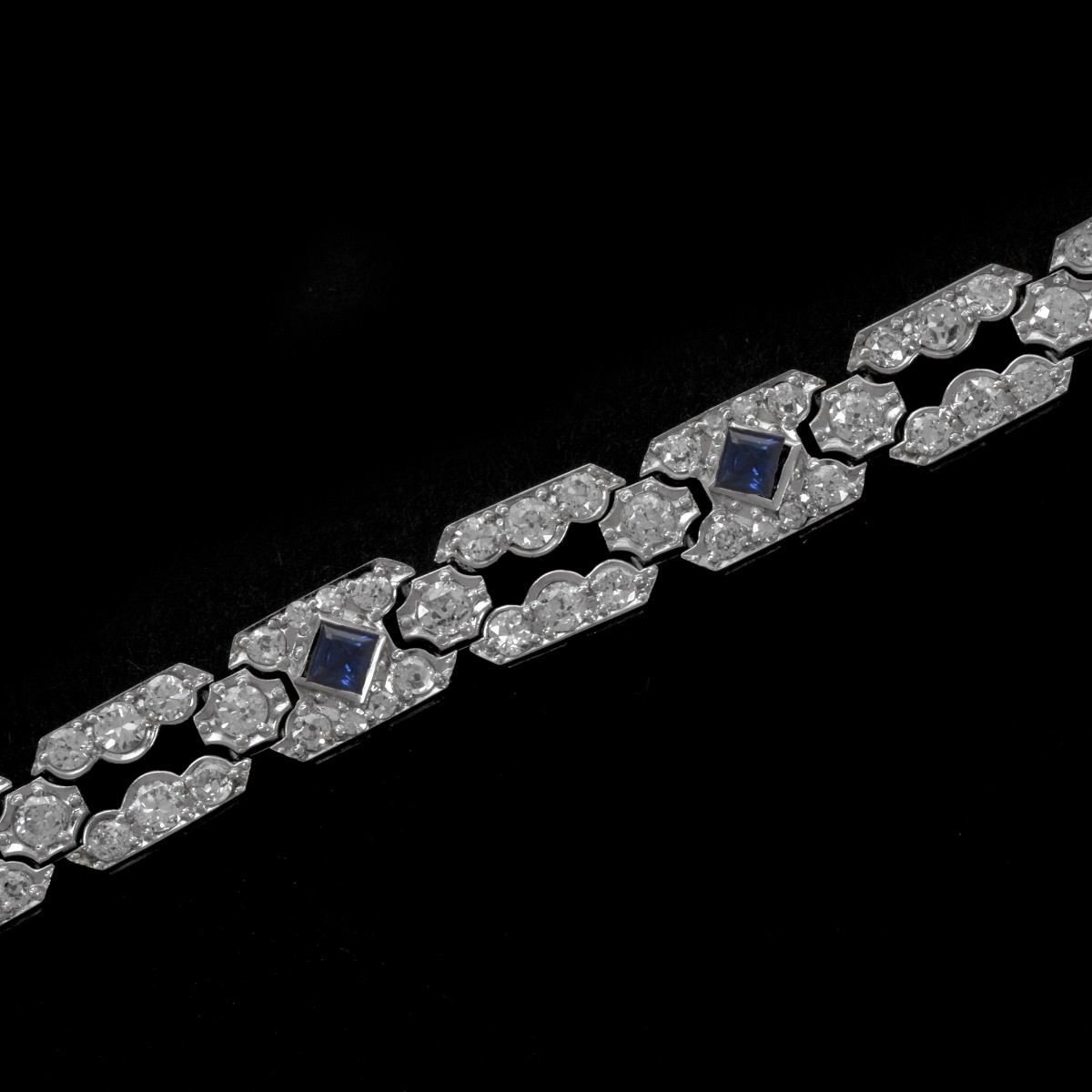 Sapphire, Diamond and Platinum Bracelet