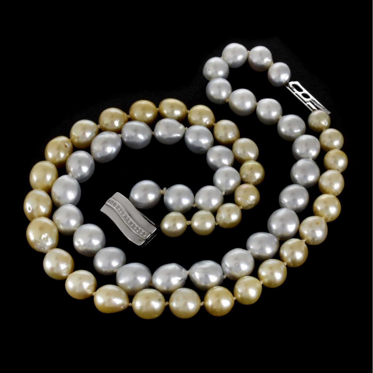 Pearl, Diamond and 18K Necklace