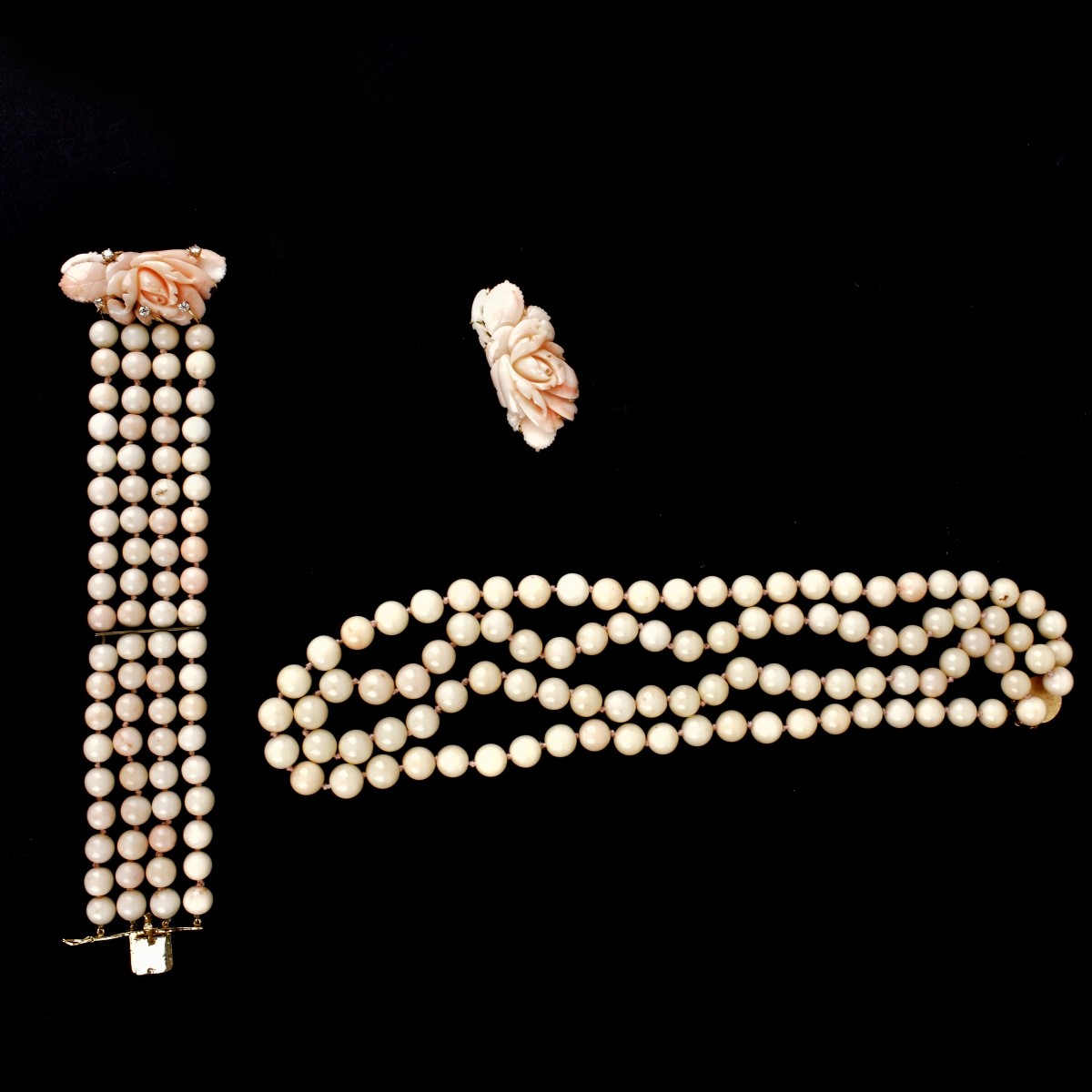 Coral, Diamond and 14K Jewelry
