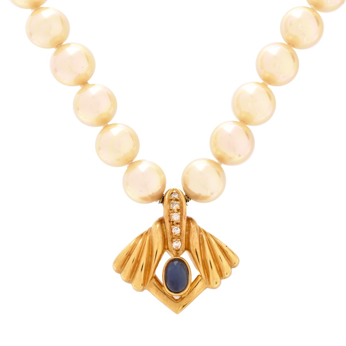Majorica / Bereti Pearl and 18K Necklace