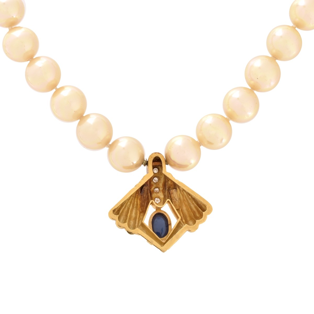Majorica / Bereti Pearl and 18K Necklace