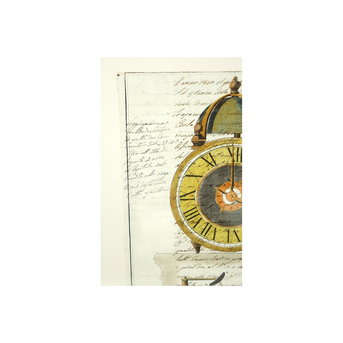 19th Century (1836) Document with Clockworks