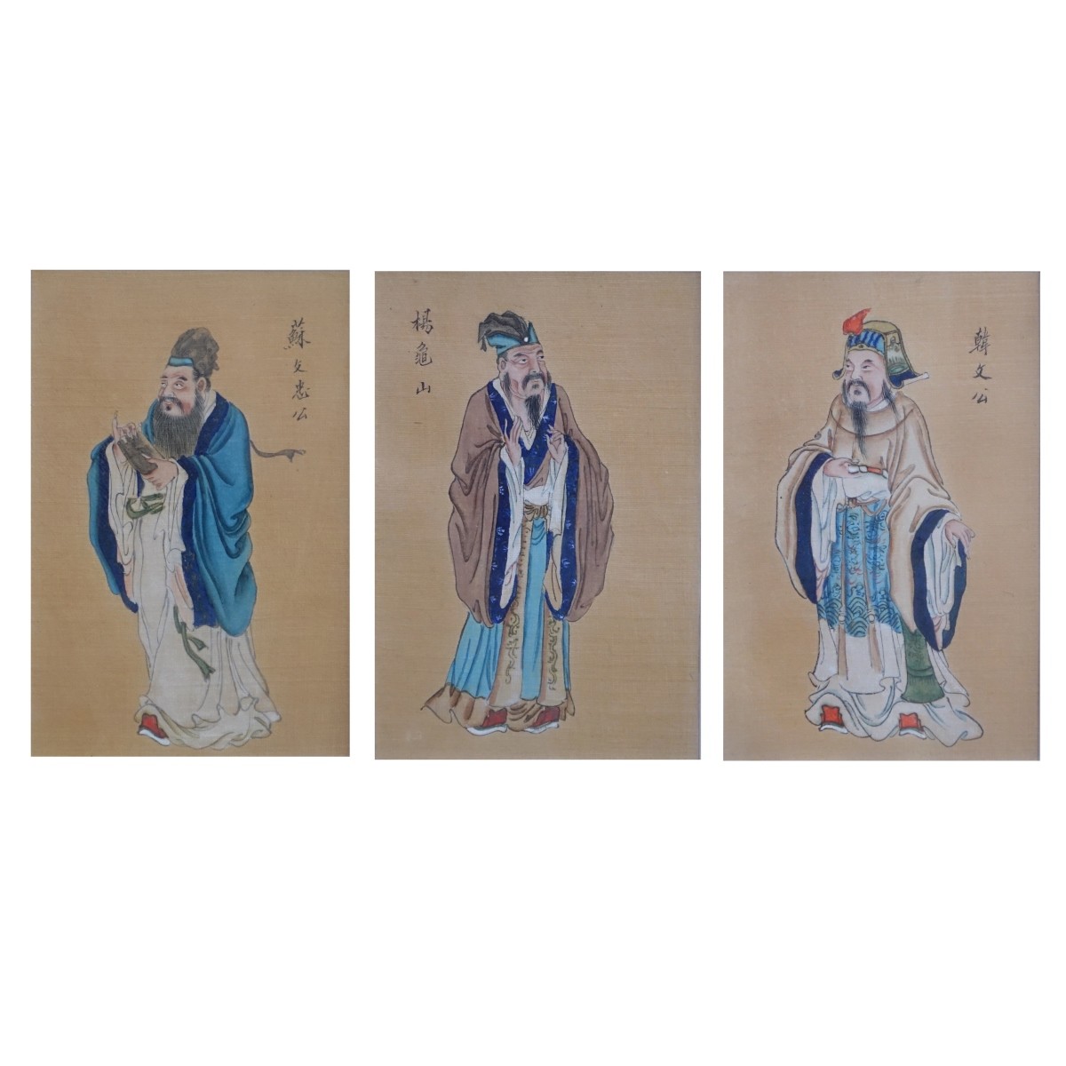 3 Antique Chinese Silk Paintings