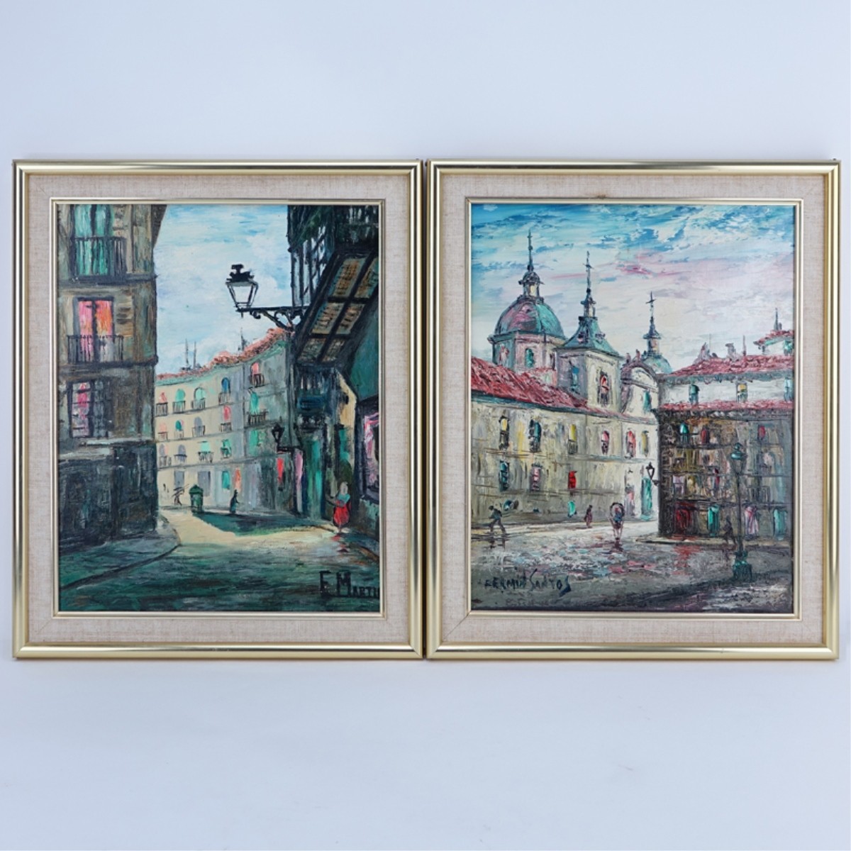 Two (2) Mid-Century O/C Signed Paintings Madrid