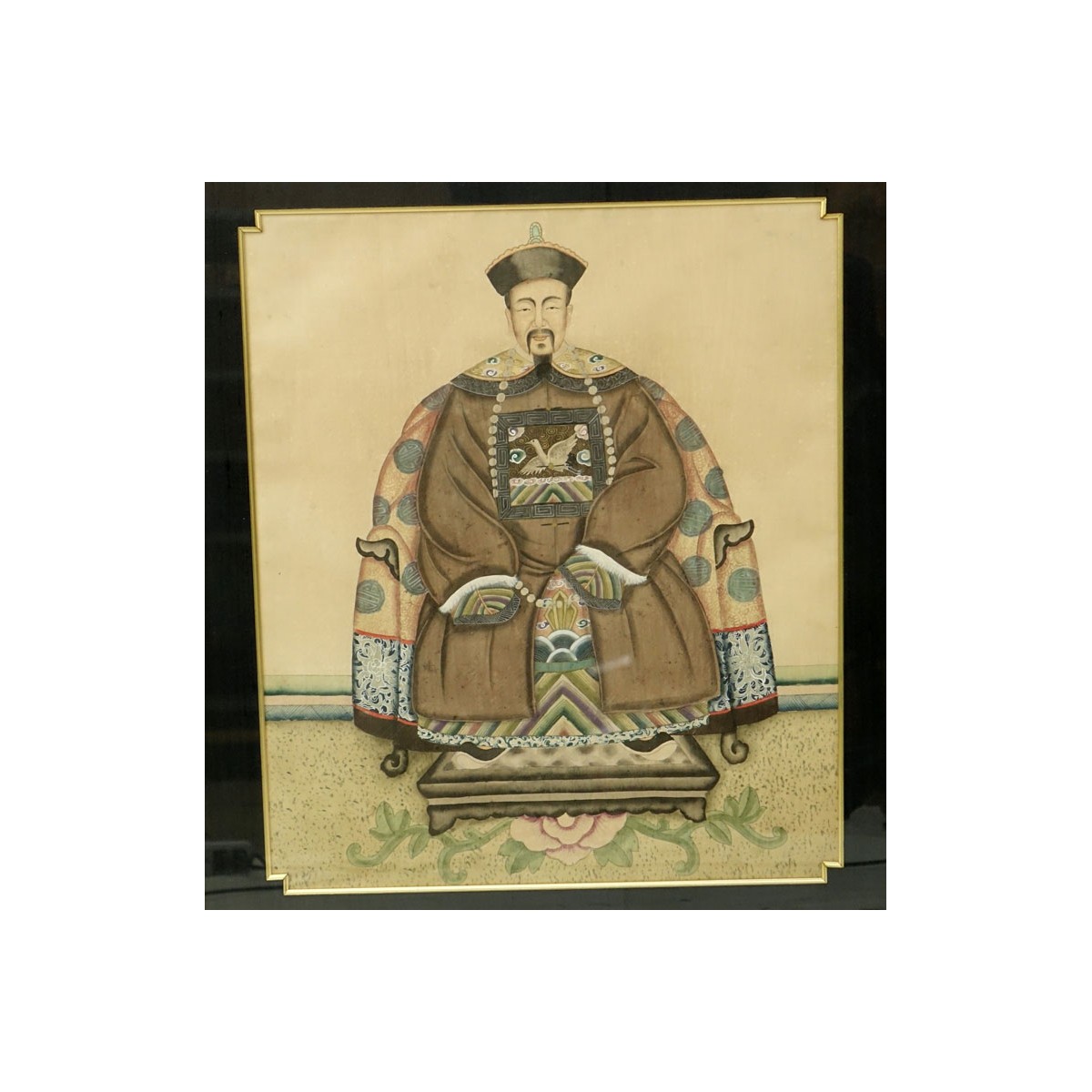Pr Chinese Watercolors On Silk Emperor & Empress