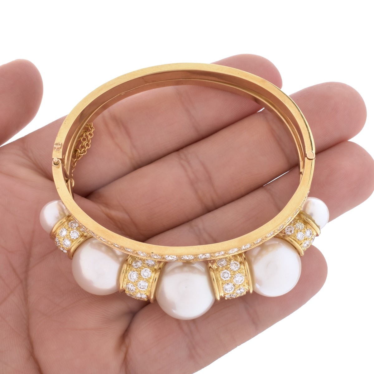 Diamond, Pearl and 14K Bracelet