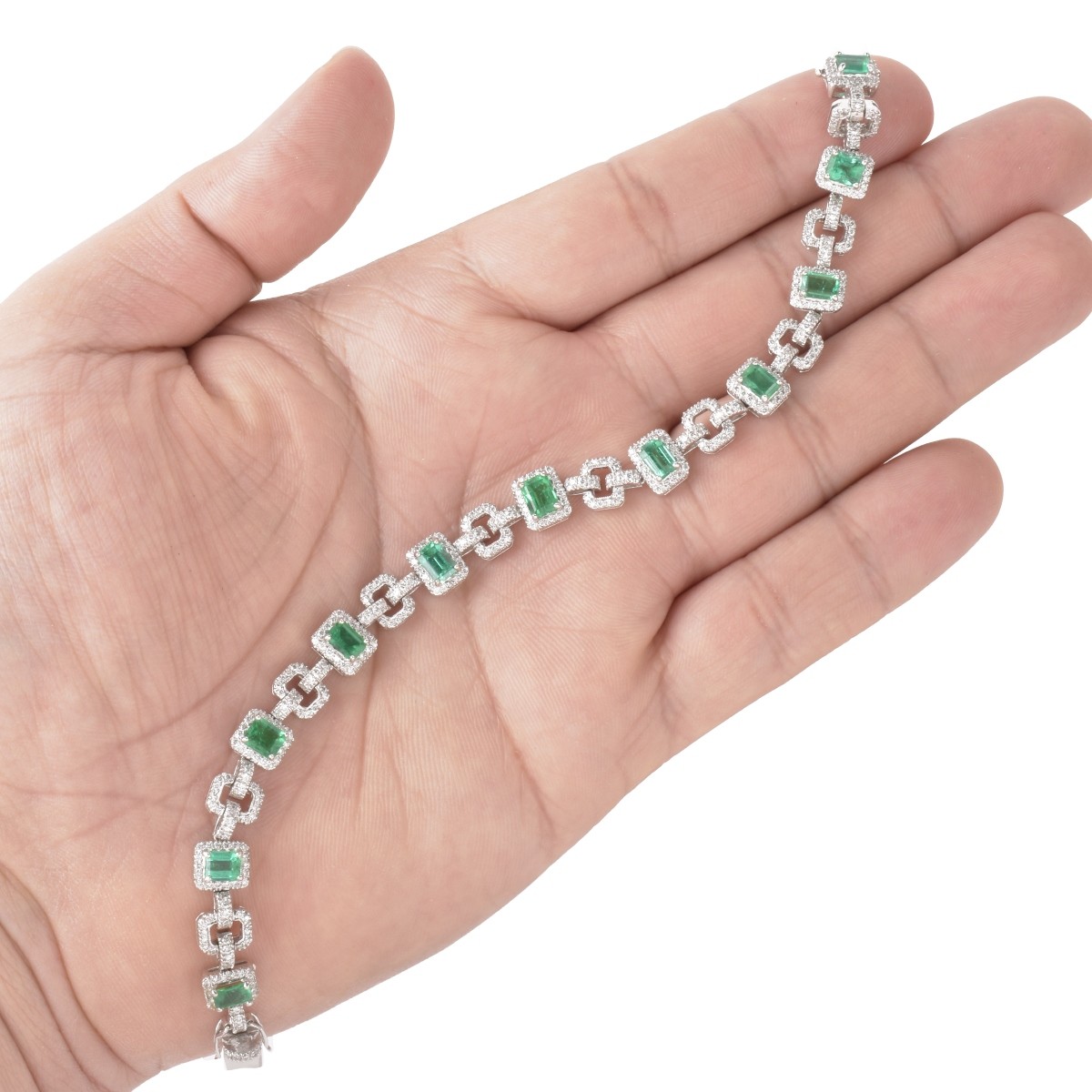 Emerald, Diamond and 18K Bracelet
