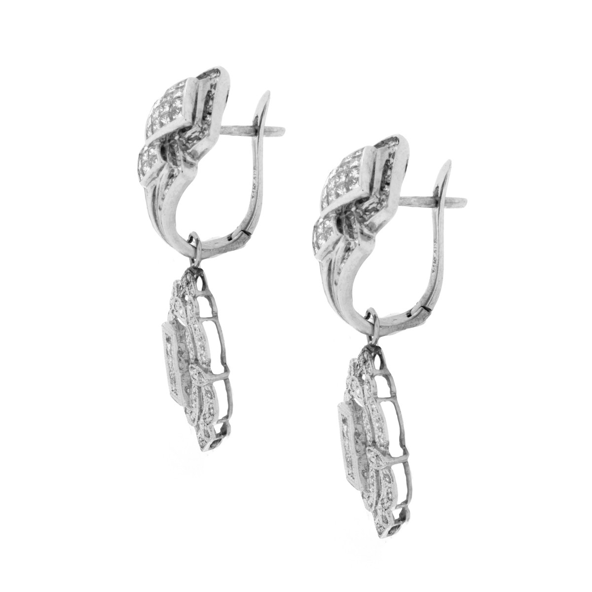 Diamond and 14K Pendant Earrings