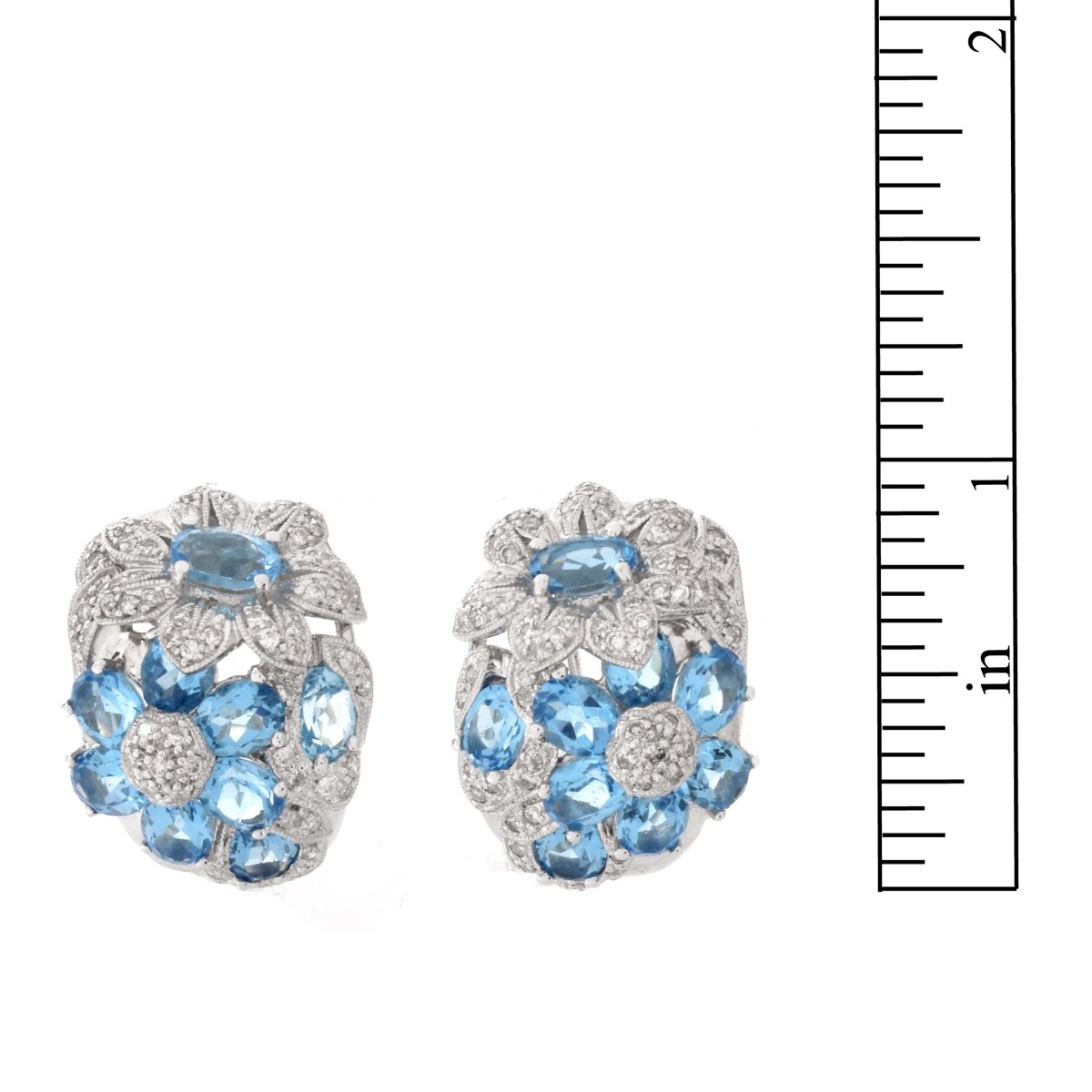 Topaz, Diamond and 14K Earrings.