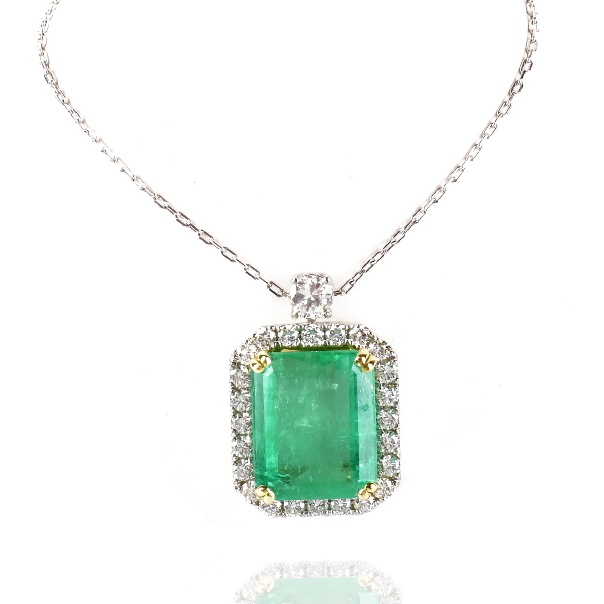 AGL/GIA Emerald and Diamond Necklace