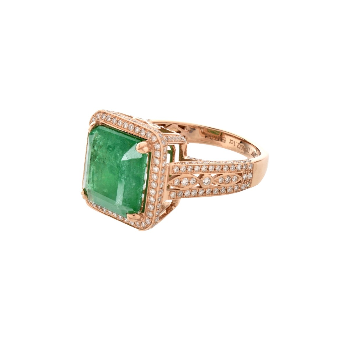 EGL Emerald, Diamond and 18K Ring