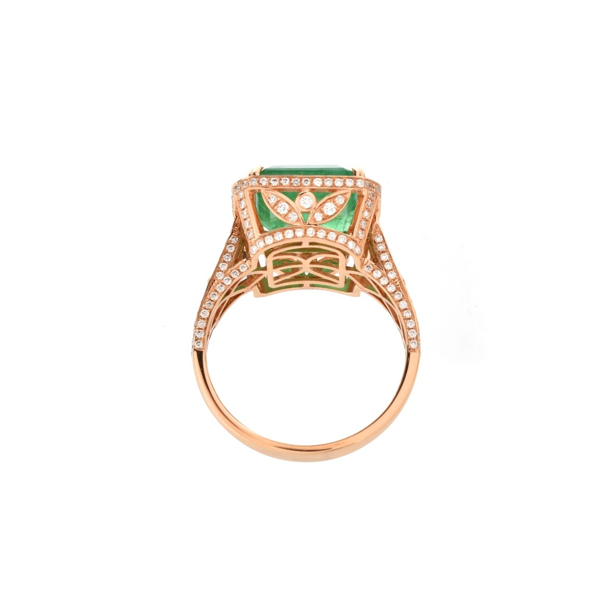 EGL Emerald, Diamond and 18K Ring
