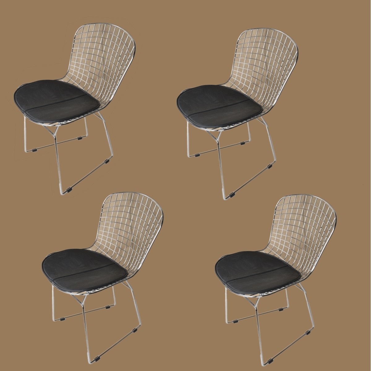 Four Knoll Chrome Side Chairs
