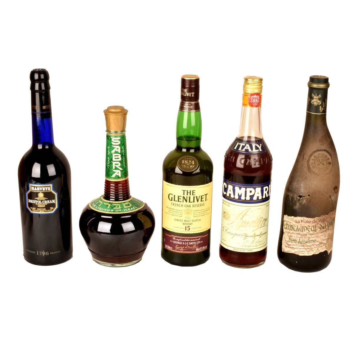 Five Assorted Bottles