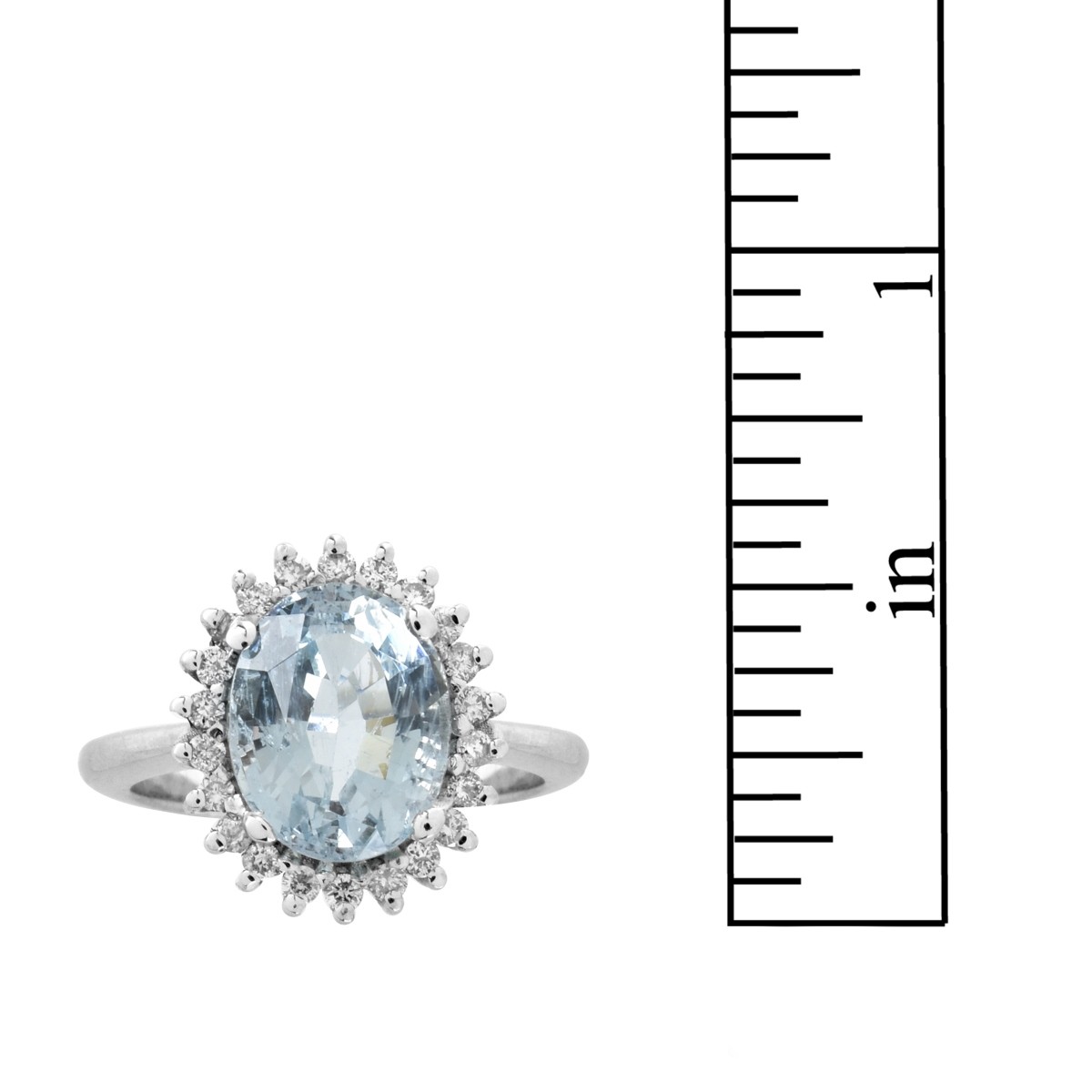 AIG Aquamarine, Diamond and 14K Ring