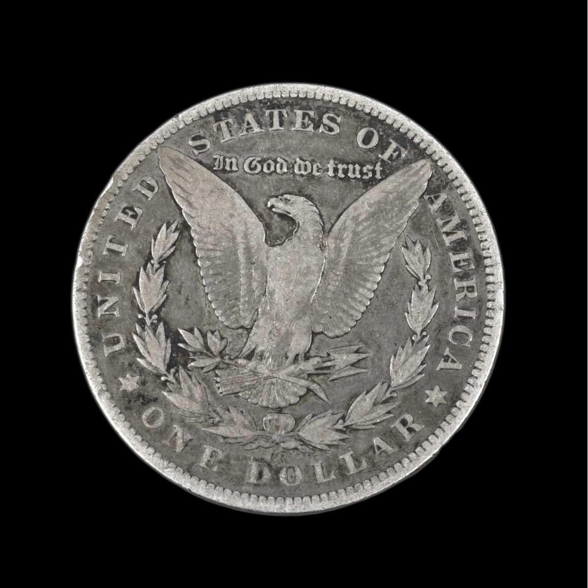 Ten U.S. Morgan Silver Dollars.