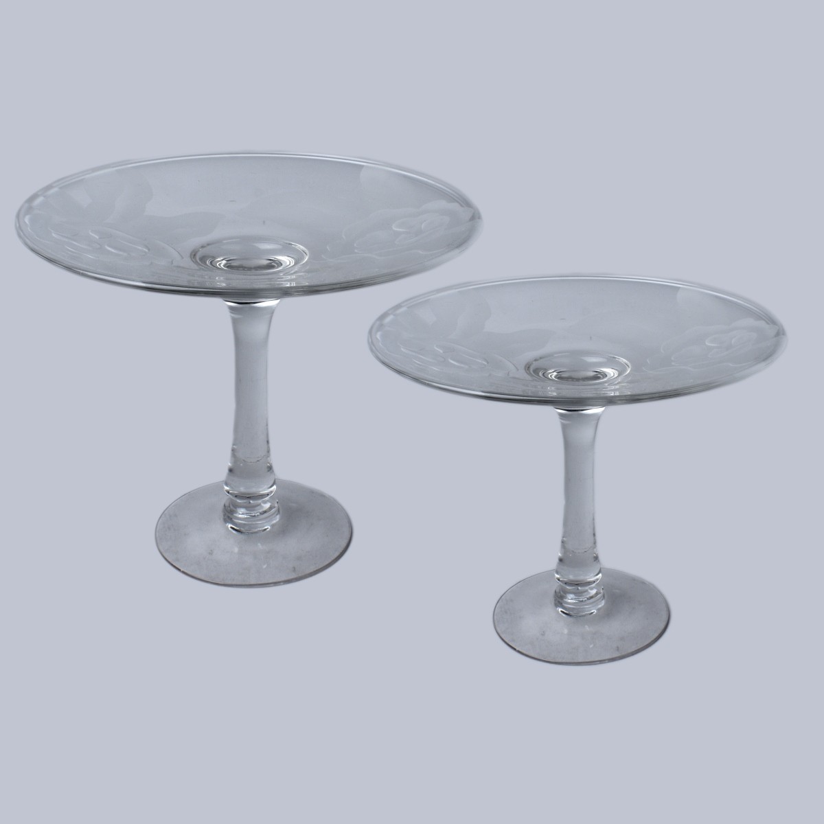 Pair of Glass Compotes