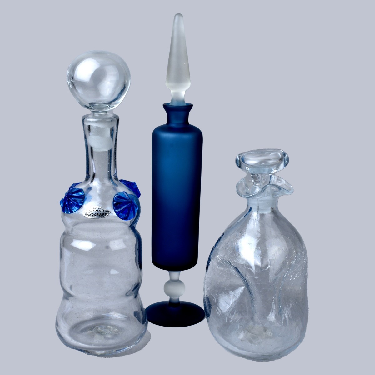 Three Vintage Glass Decanters