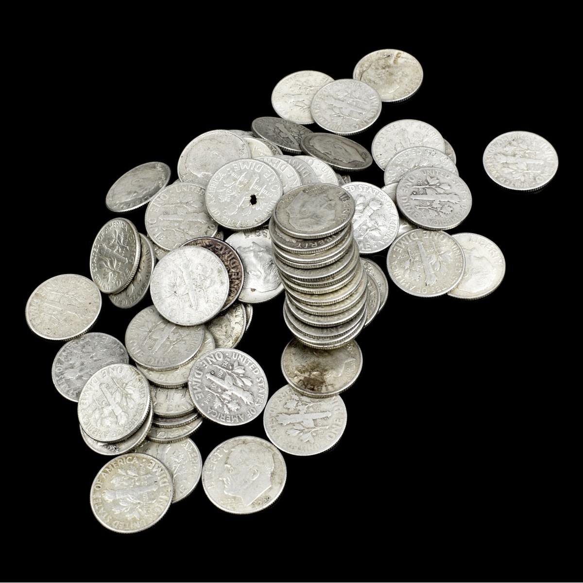 One Hundred U.S. Silver Dimes