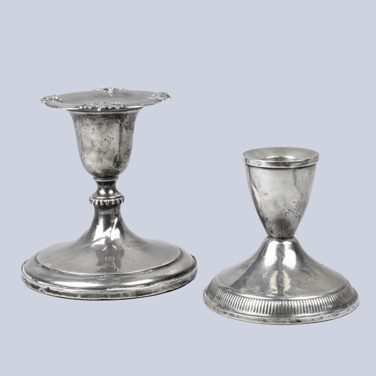 Pairs Weighted Sterling Silver Candle Holders