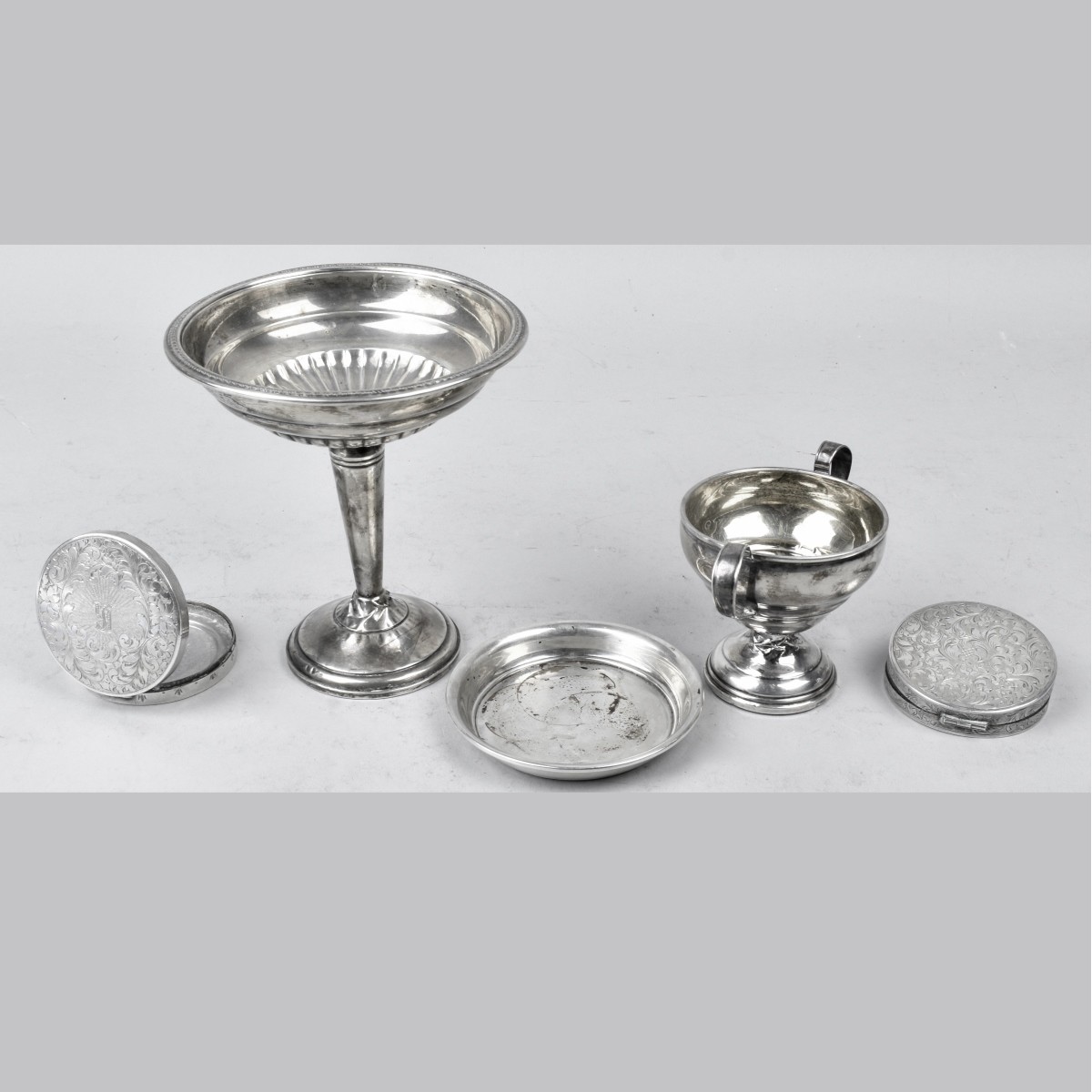 Five Sterling Silver Tableware