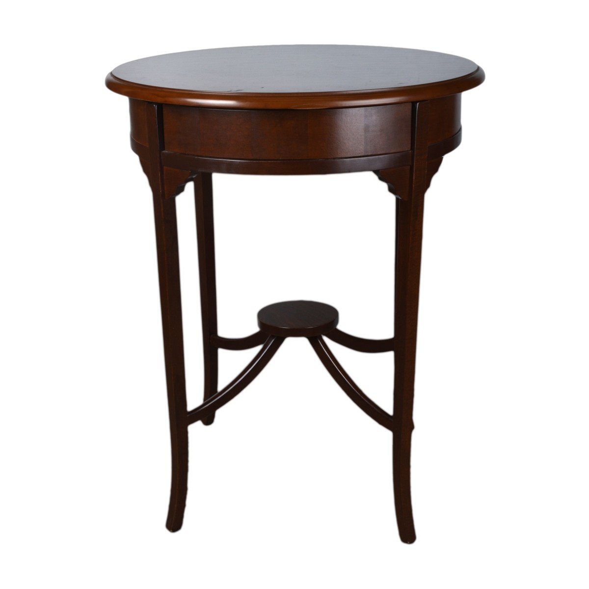 Vintage Inlaid Wooden Round Table