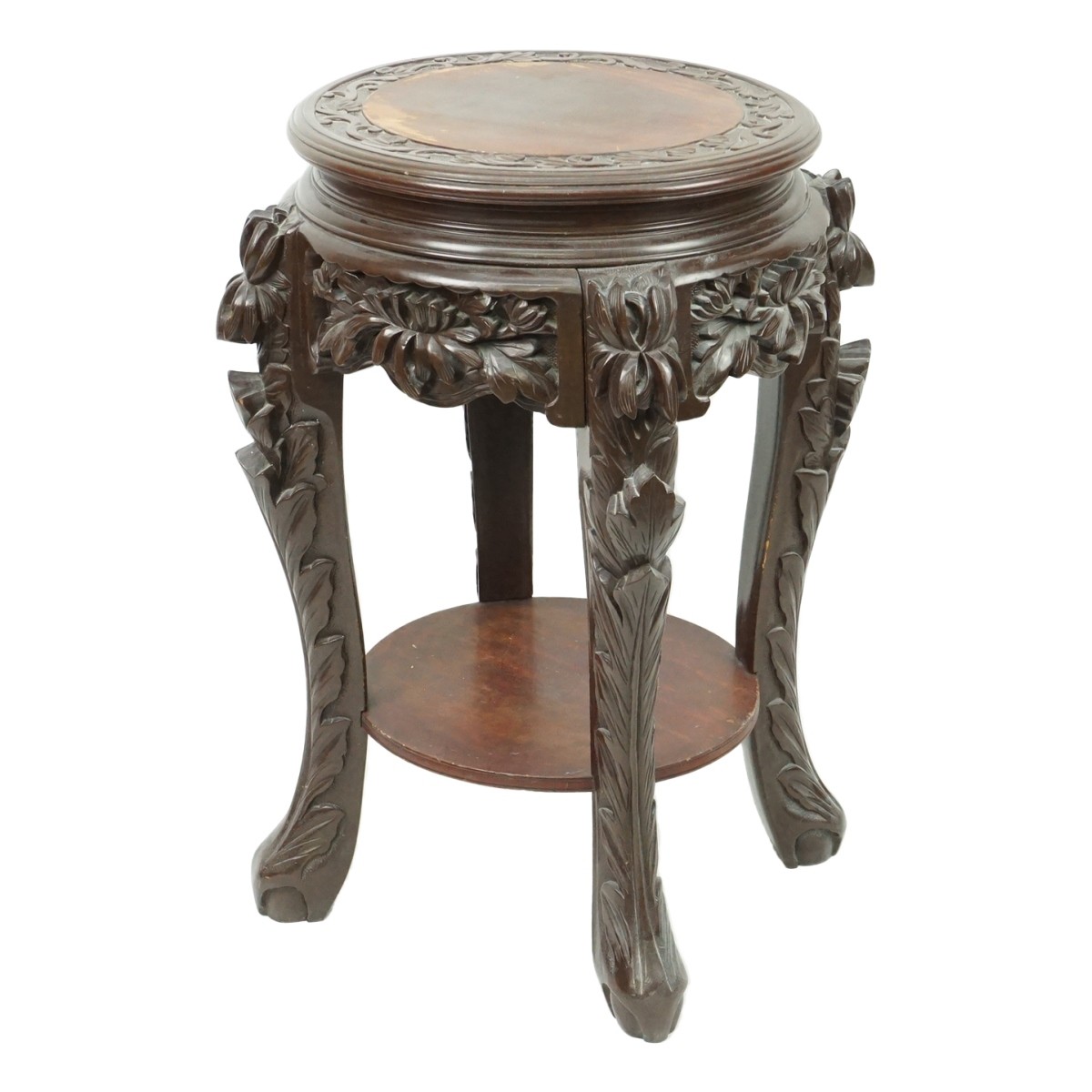 Carved Hardwood Chinese Stand