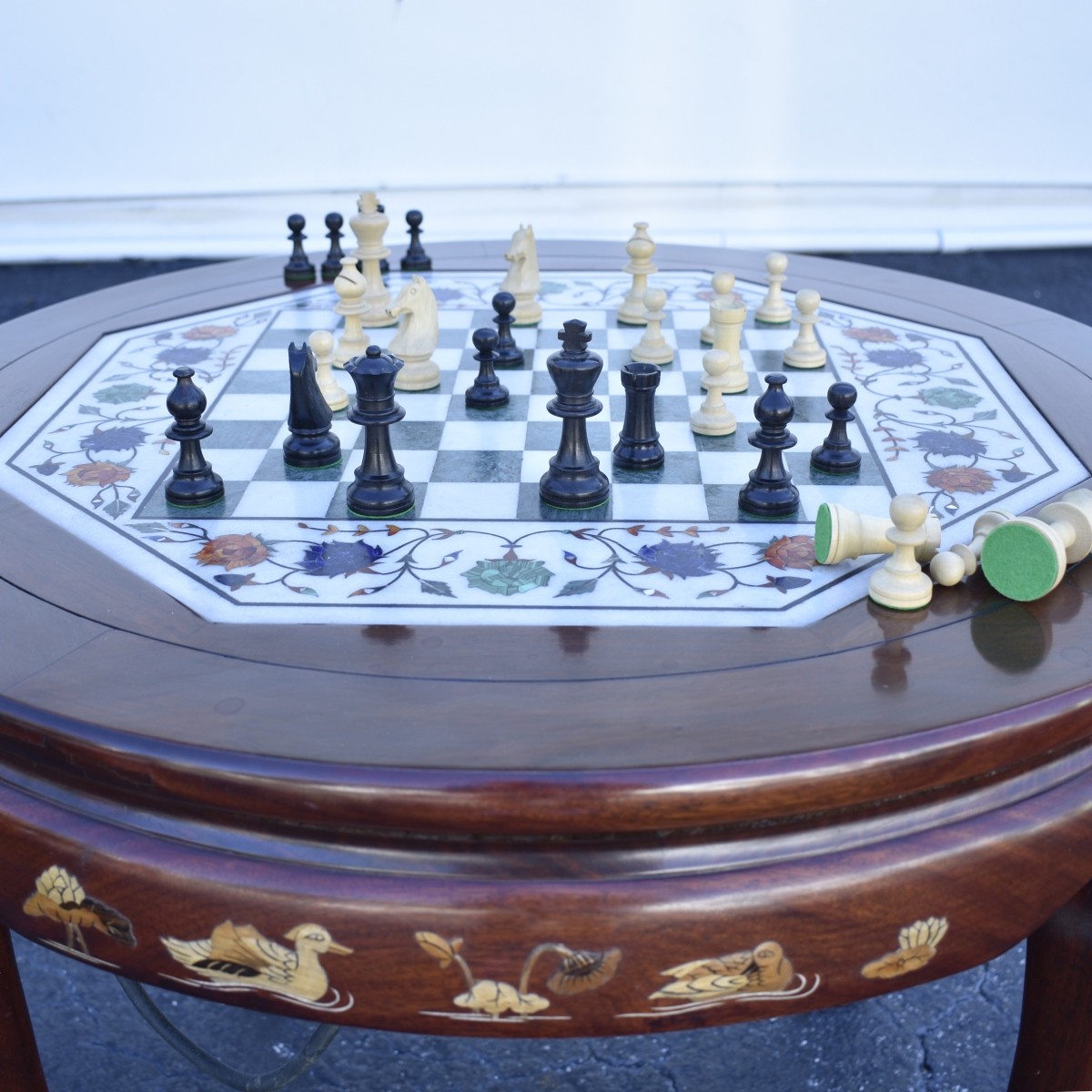 Mid Century Pietra Dura Game Table