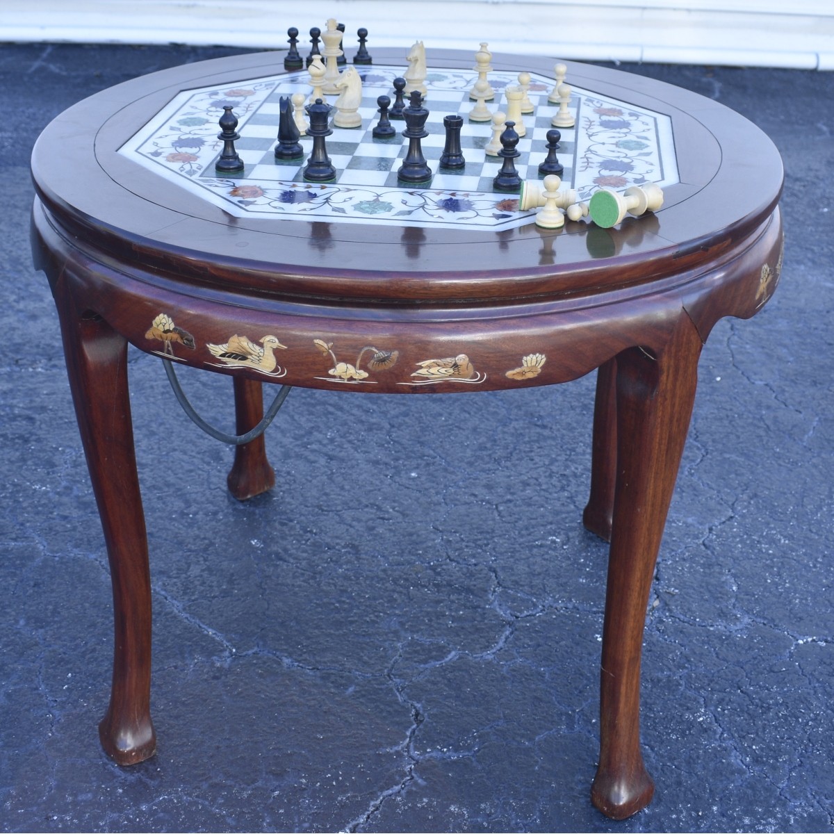 Mid Century Pietra Dura Game Table