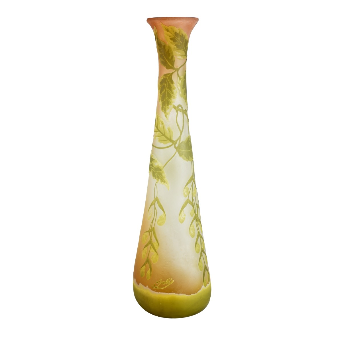 Large Galle "Sycamore" Cameo Glass Vase