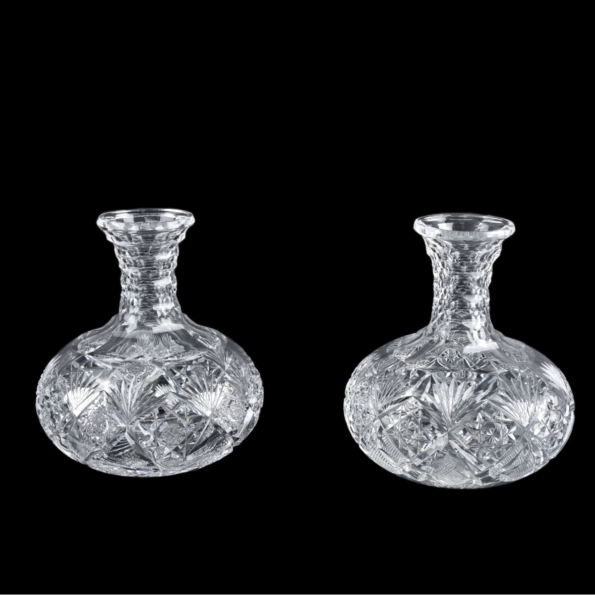 Pair of Hawkes Brilliant Cut Glass Vases