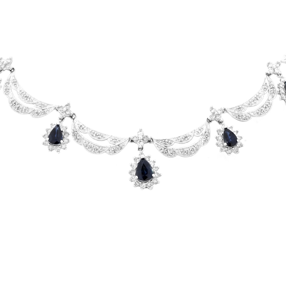 Diamond, Sapphire and 14K Necklace
