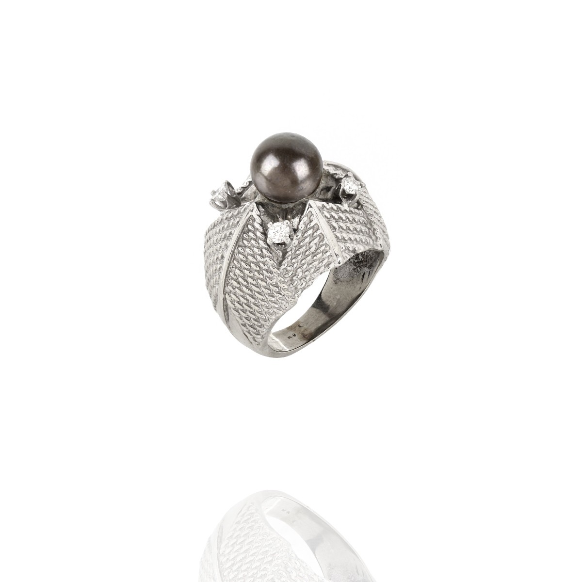Pearl, Diamond and 14K Ring