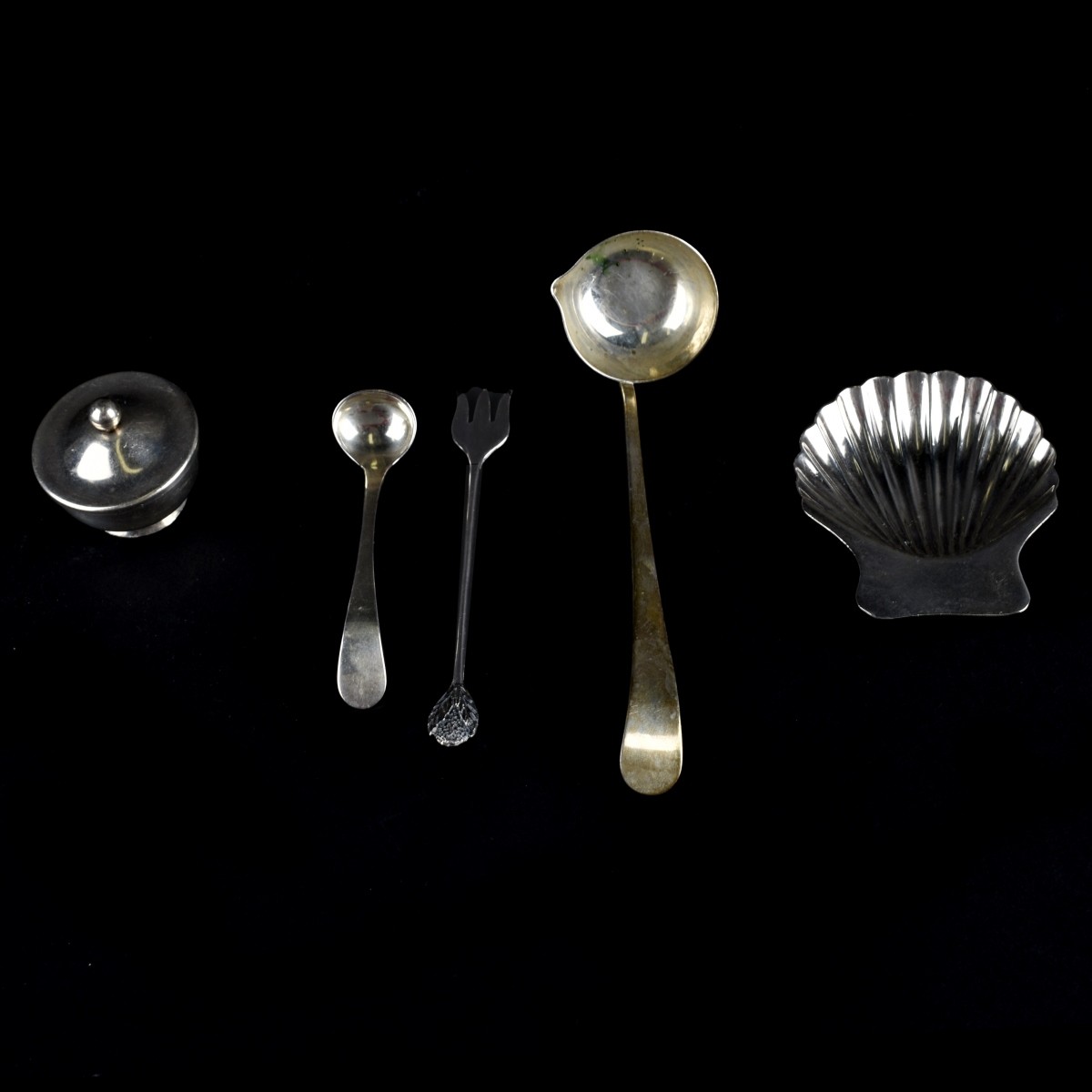 Five Vintage Assorted Silver Tableware