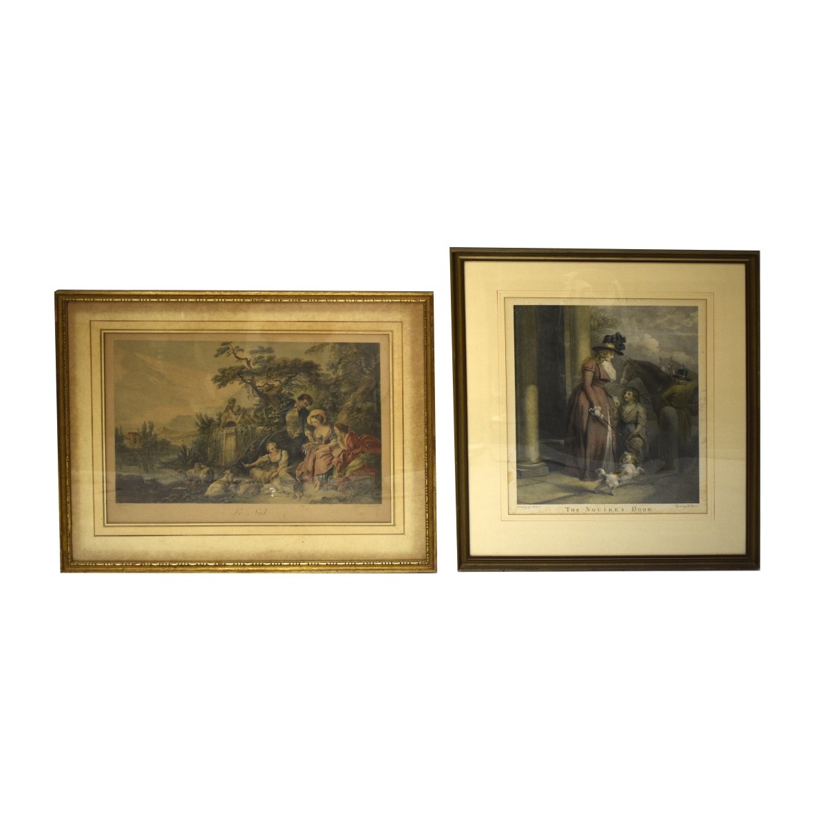 Two Antique Color Engravings