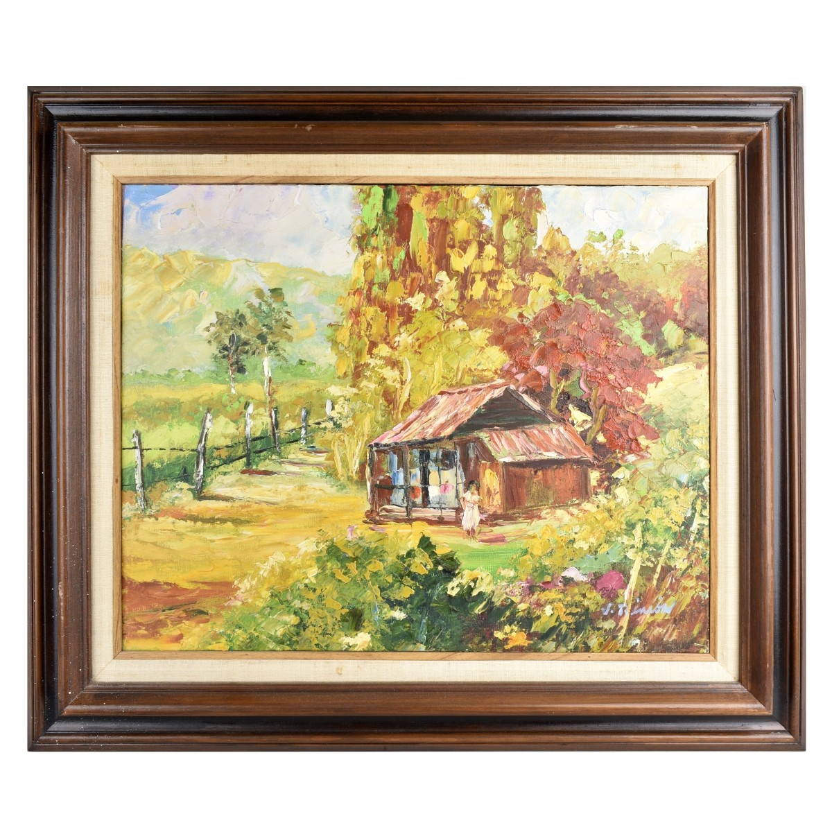 Landscape Oil on Canvas Country Hacienda