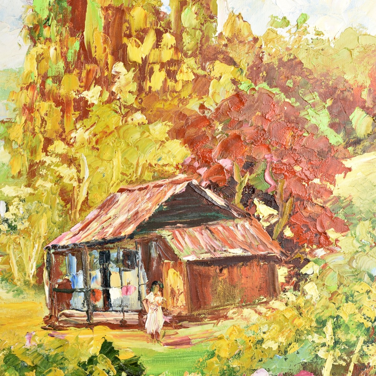 Landscape Oil on Canvas Country Hacienda