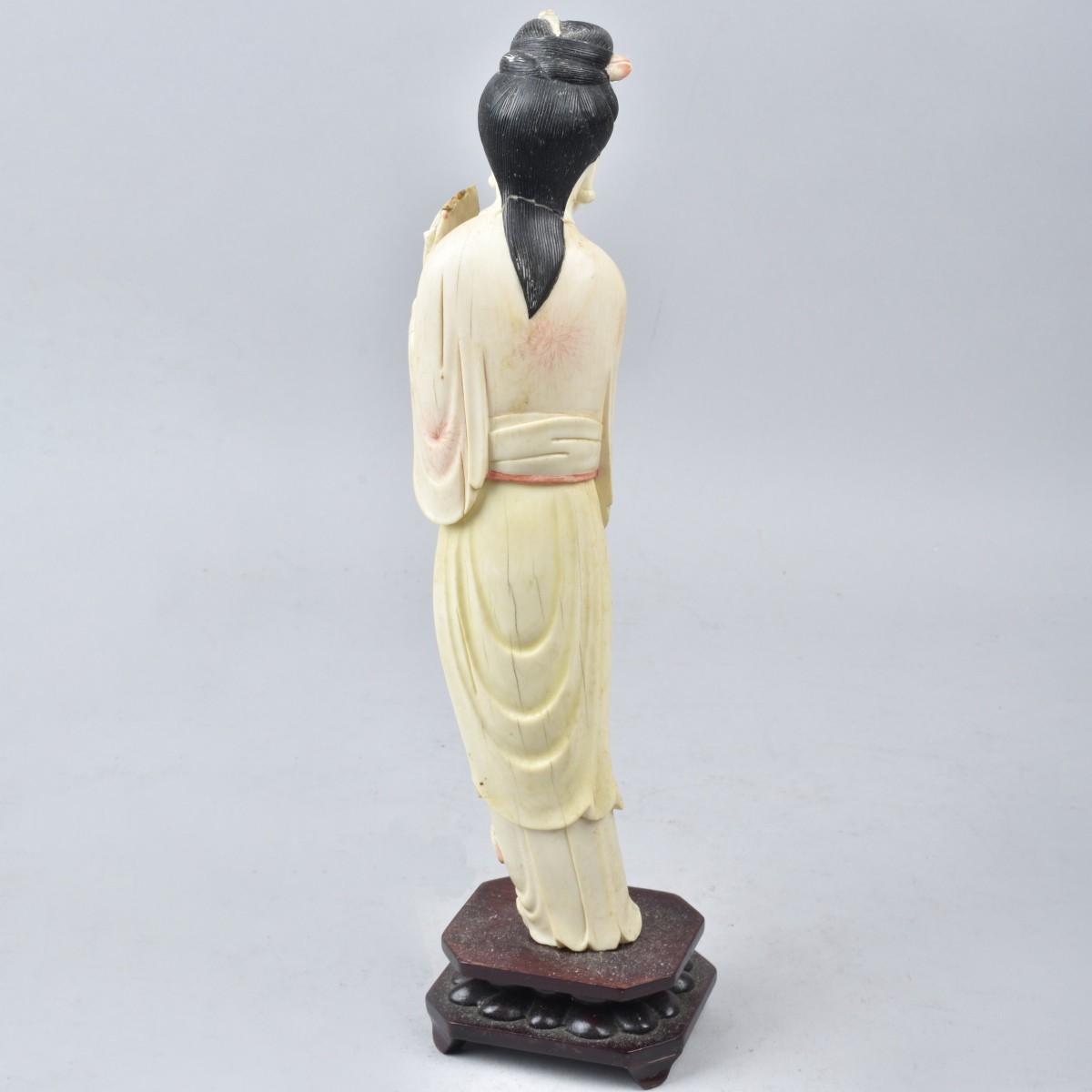 Japanese Carved Musician Figurine