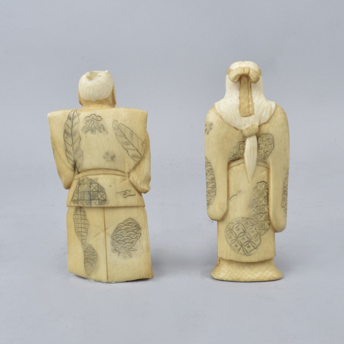 Two Japanese Okimono Figurines