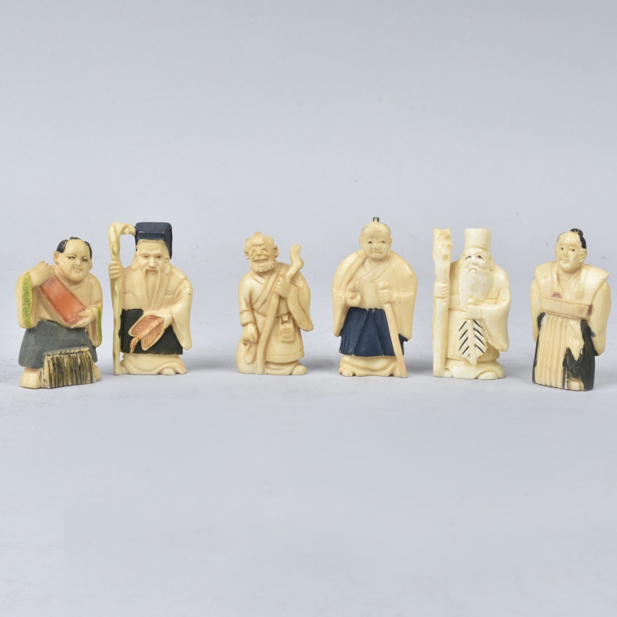 Six Antique Japanese Netsuke Figurines