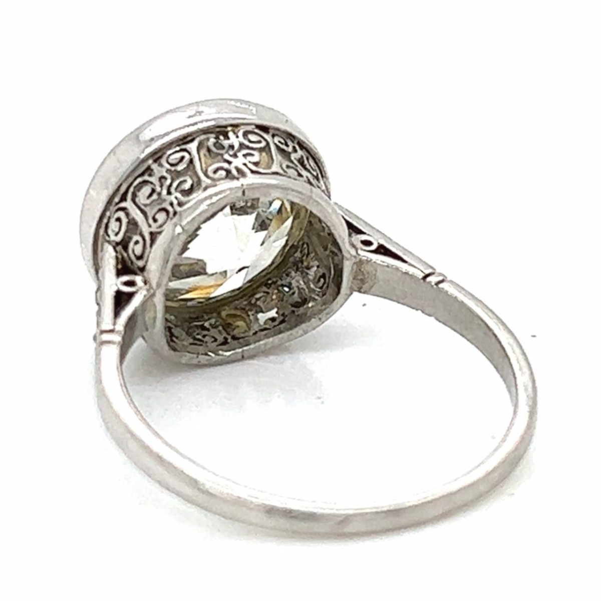 EGL Deco Diamond and Platinum Ring