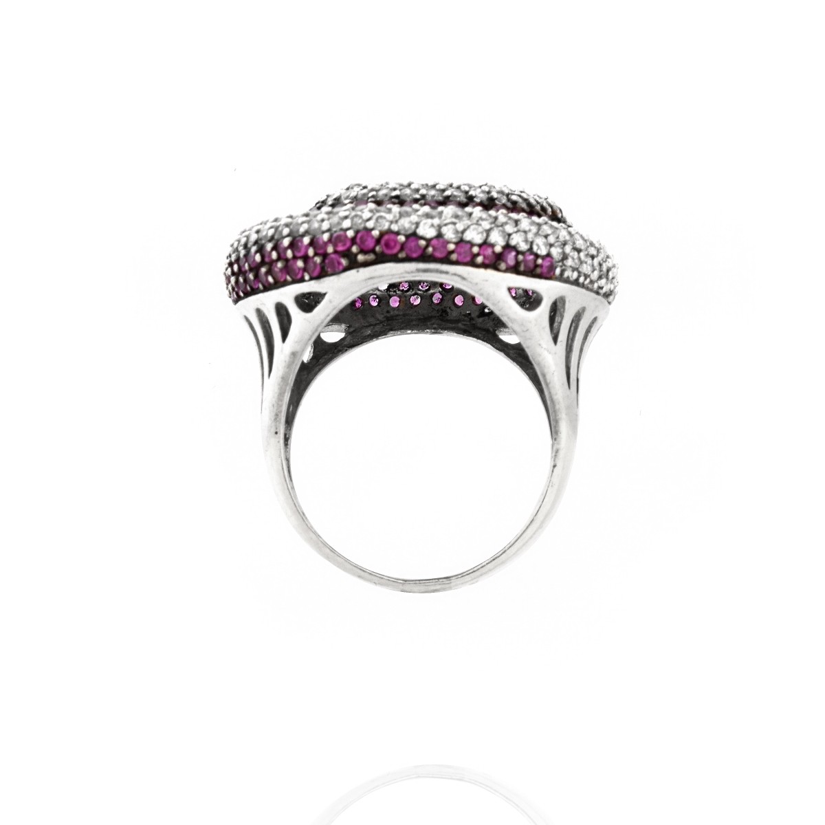 Diamond, Ruby and Silver Ring