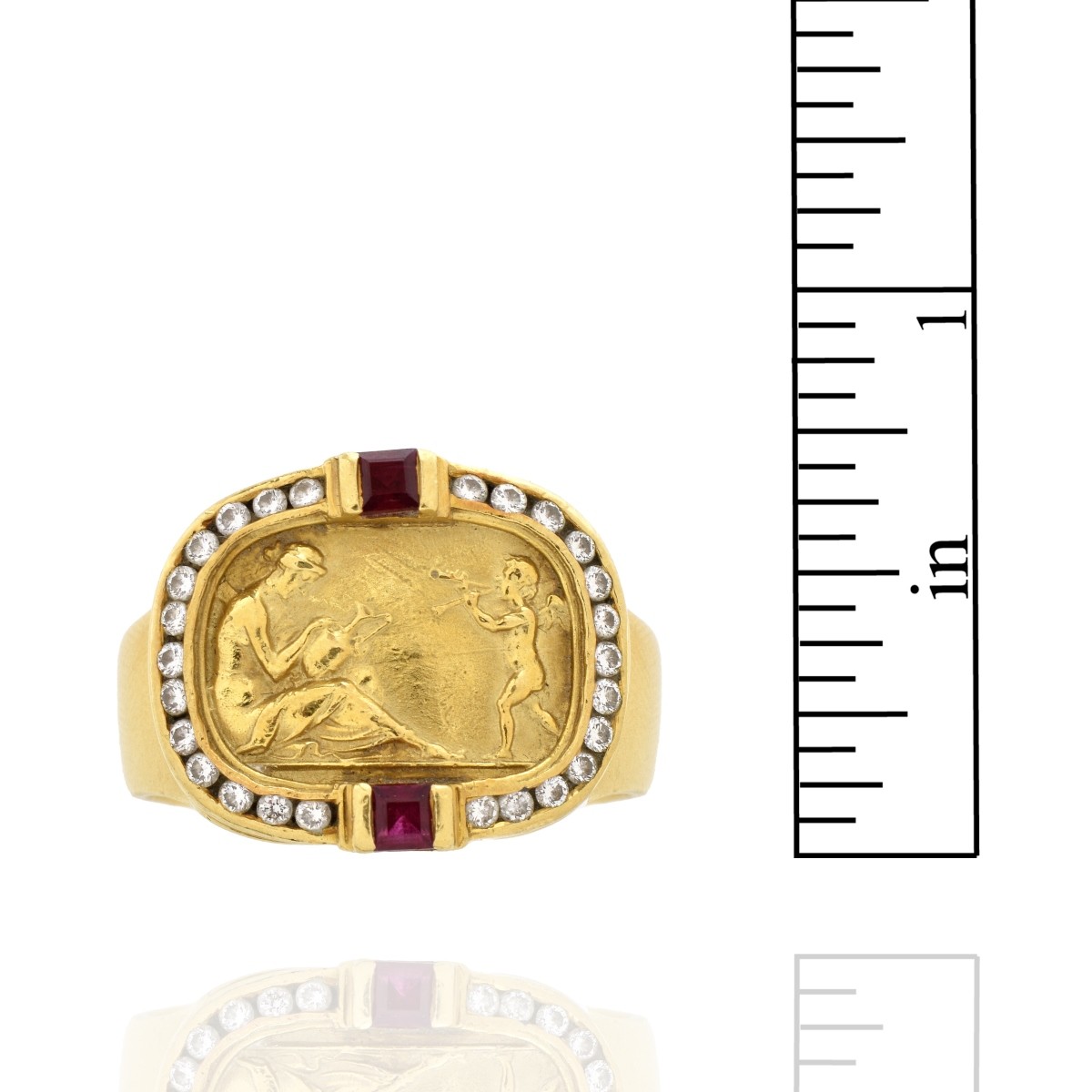 18K, Diamond and Ruby Ring