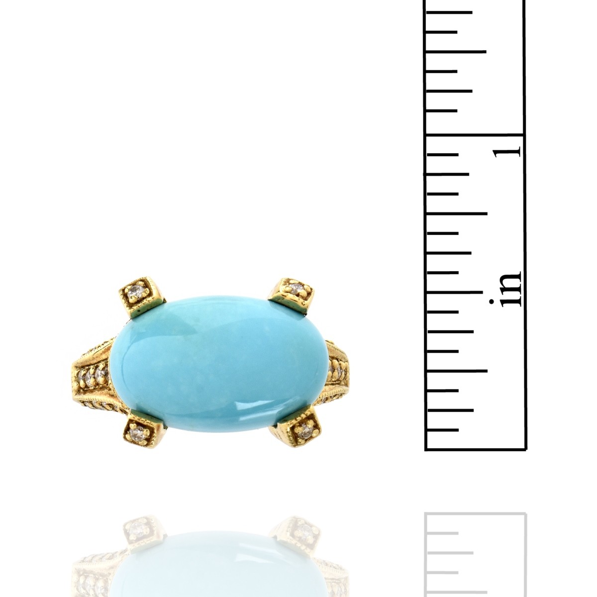 Turquoise, Diamond and 18K Ring