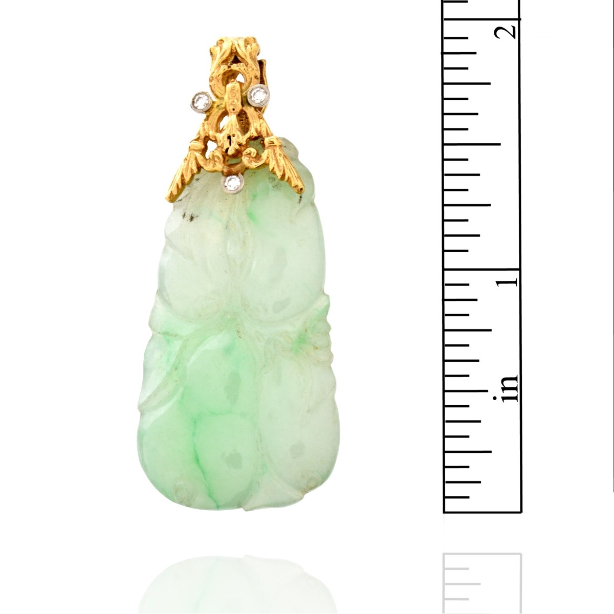 Chinese Jade, Diamond and 14K Pendant