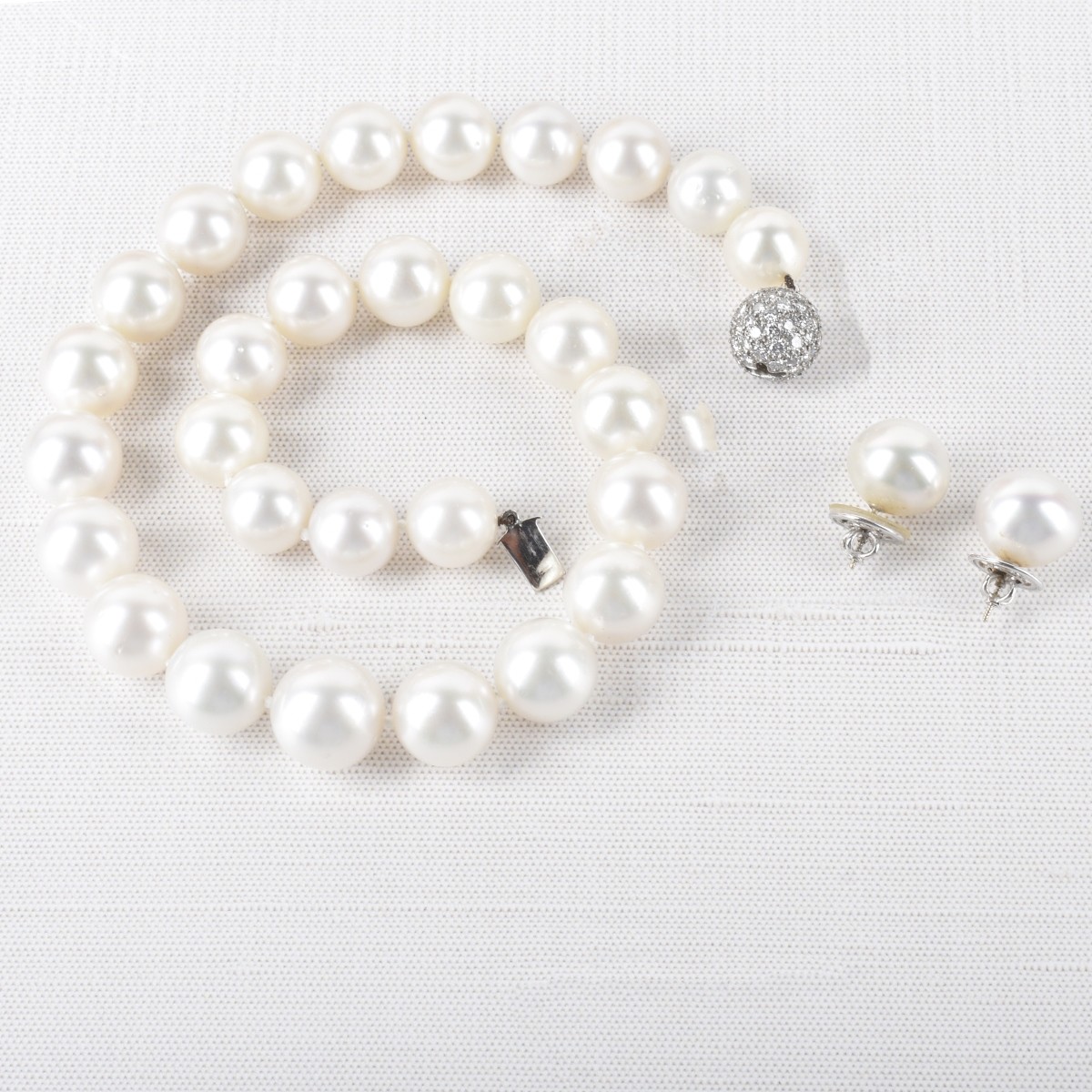 South Sea Pearl Necklace and Earrings