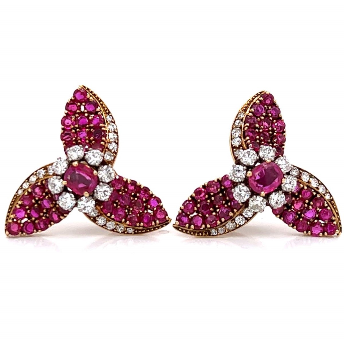 VCA Ruby, Diamond and 18K Earrings
