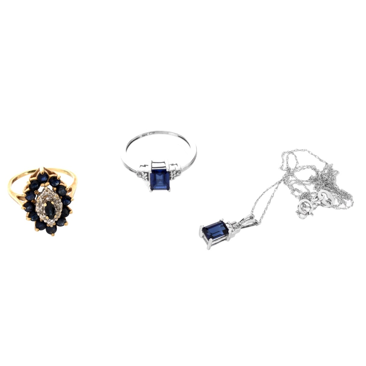 Sapphire, Diamond and 10K Jewelry